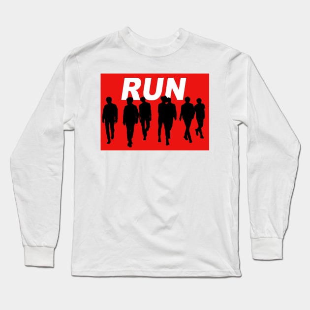 BTS RUN LOGO Long Sleeve T-Shirt by Scoffkid